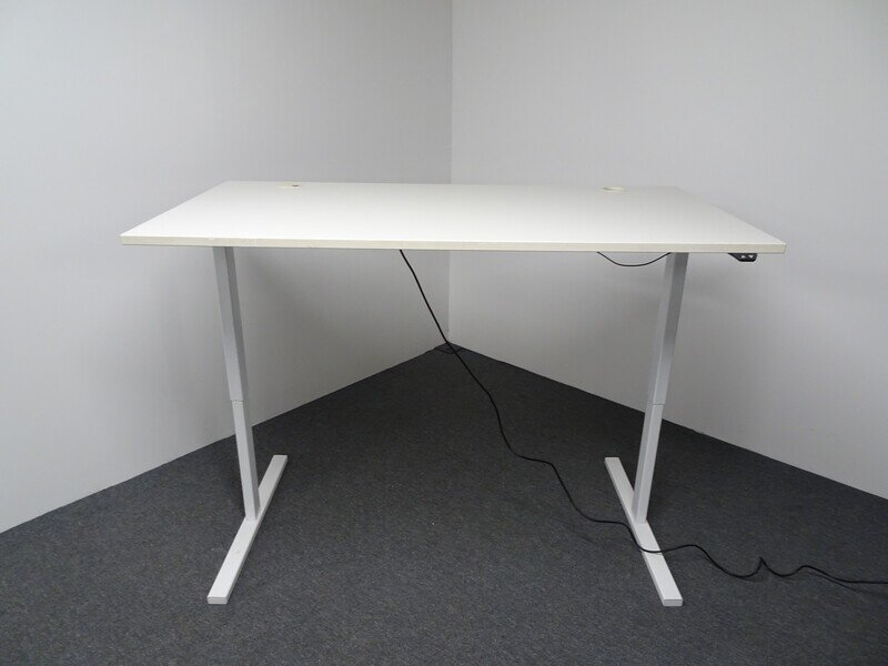 White Electric Desk Width Adjustable Beam 1200-1800mm