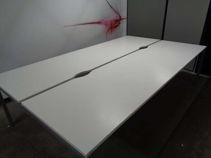 1400w mm Grey Frame Bench Desks