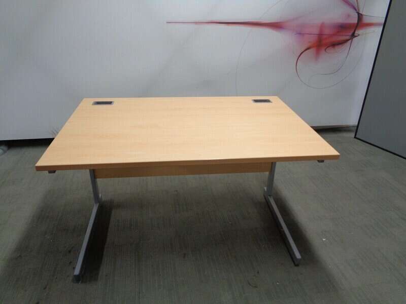 Beech Desk with Modesty Panel