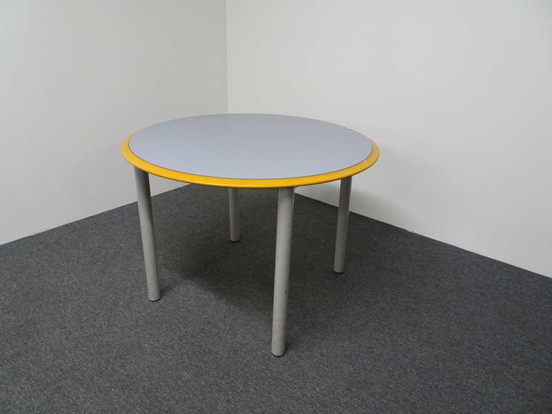 1000dia mm Circular Table with Blue Top & Grey Legs