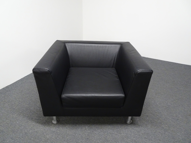 Luxy Black Leather Armchair