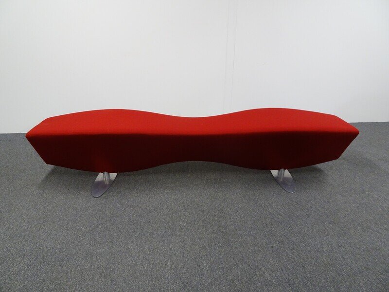 Red Fabric 2 Seater Bench