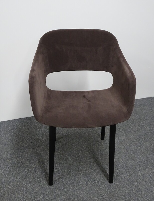 Pedrali bablia Armchair in Brown Faux Suede