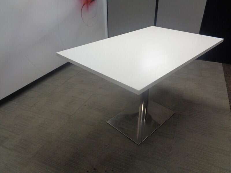 1200 x 750mm White Top Table Chrome Base