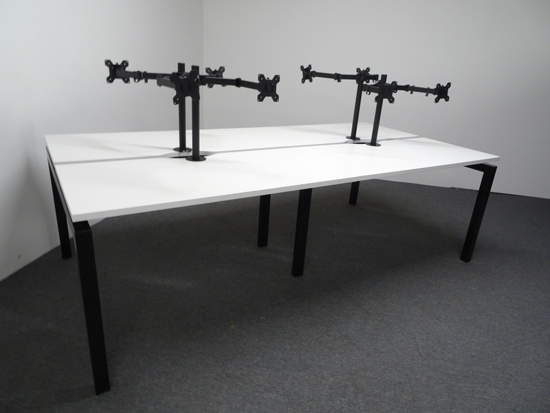 1200w mm Bench Desks with Dual Monitor Arms