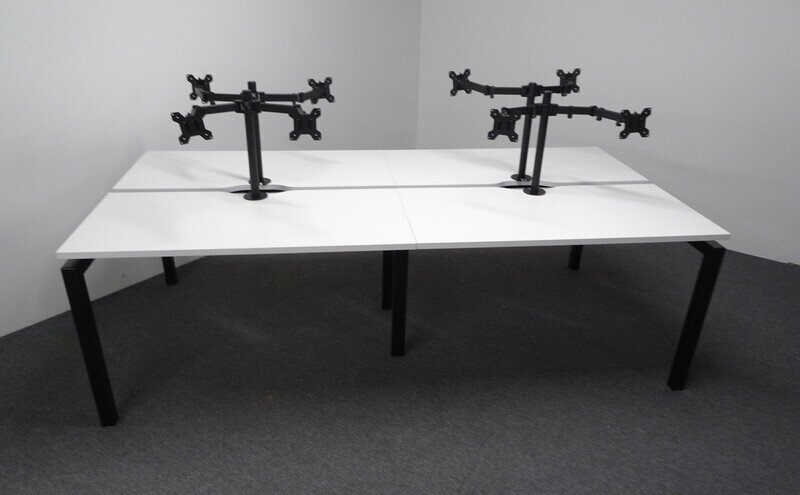 1200w mm Bench Desks with Dual Monitor Arms
