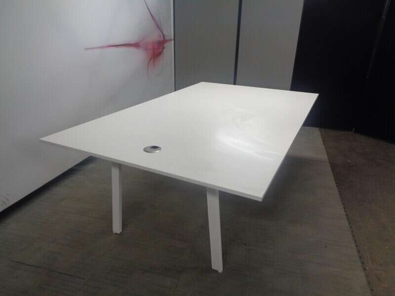 2000 x 1200mm White Boardroom Table 