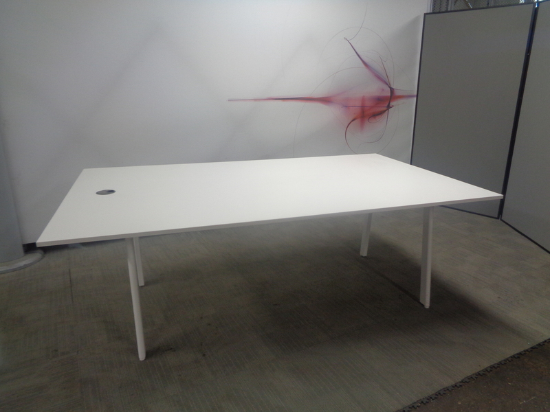 2000 x 1200mm White Boardroom Table 