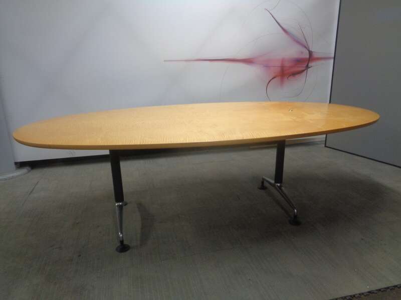 2400 x 1200mm Oak Veneer Oval Boardroom Table 
