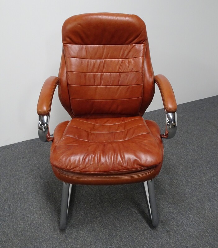 Brown Faux Leather Meeting Chair