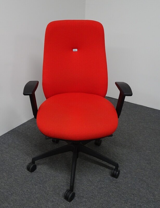 Summit Inflexion Red Operator Chair with Height Adjustable Armrests