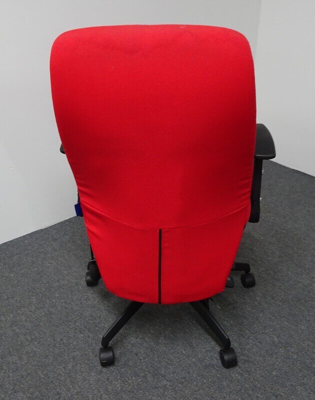 Summit Inflexion Red Operator Chair with 2 D Armrests