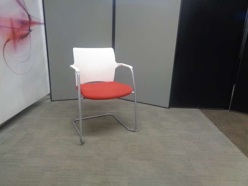 Connection Red and White Meeting Chair
