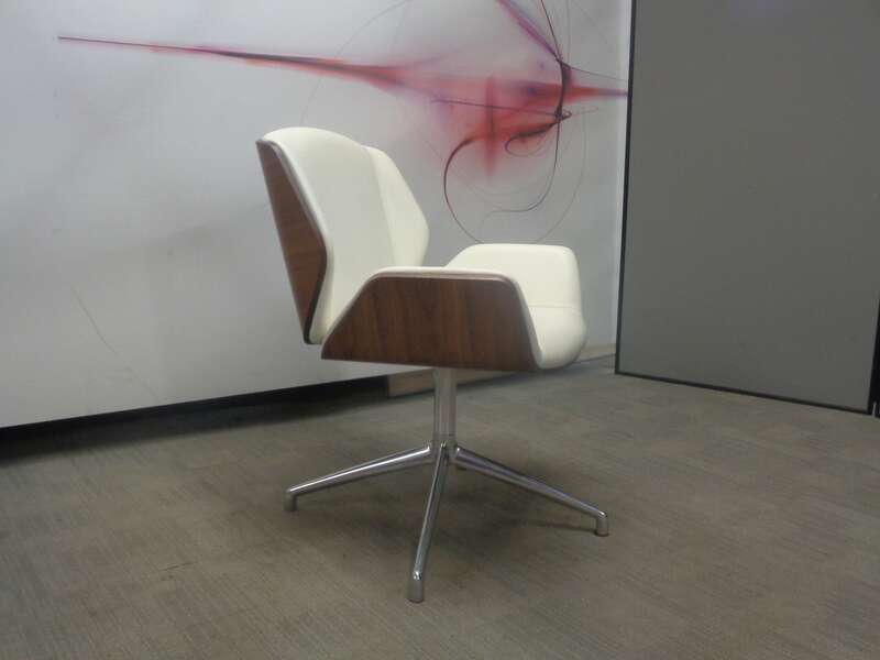 Boss Design Kruze Lounge Swivel Chair White nbspOak