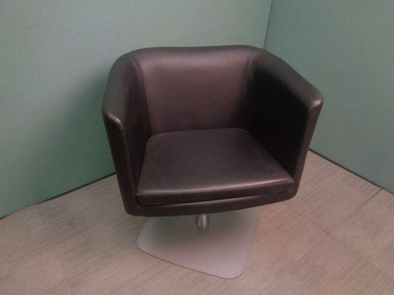 Connection Black Leather Swivel Chair