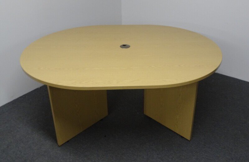 1600w mm Oak Oval Meeting Table