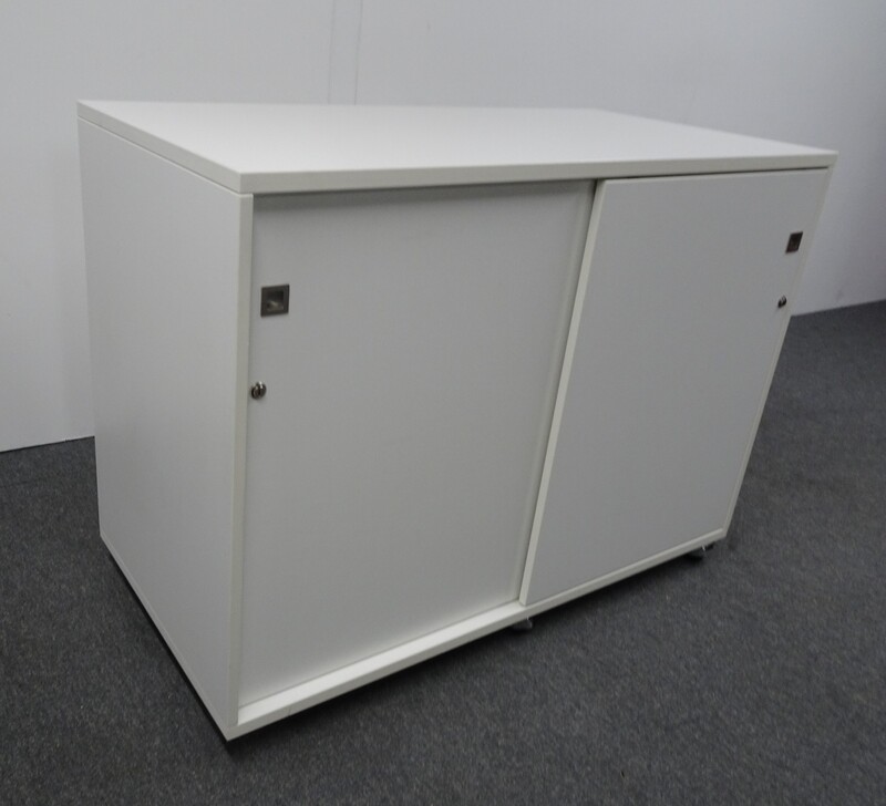 900h mm Mobile White Wooden Cupboard 