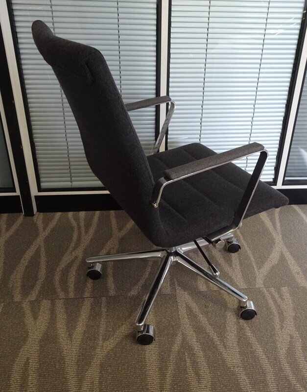Grey and Chrome Meeting Chair