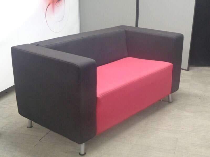 Pink and Black 2 Seater Sofa