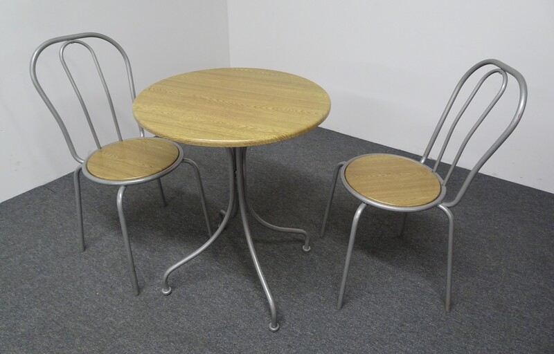  600dia mm Café Style Table in Oak & Grey
