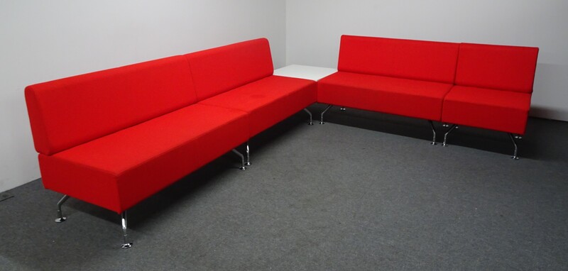 Orangebox Perimeter 7 Seater Red Sofa