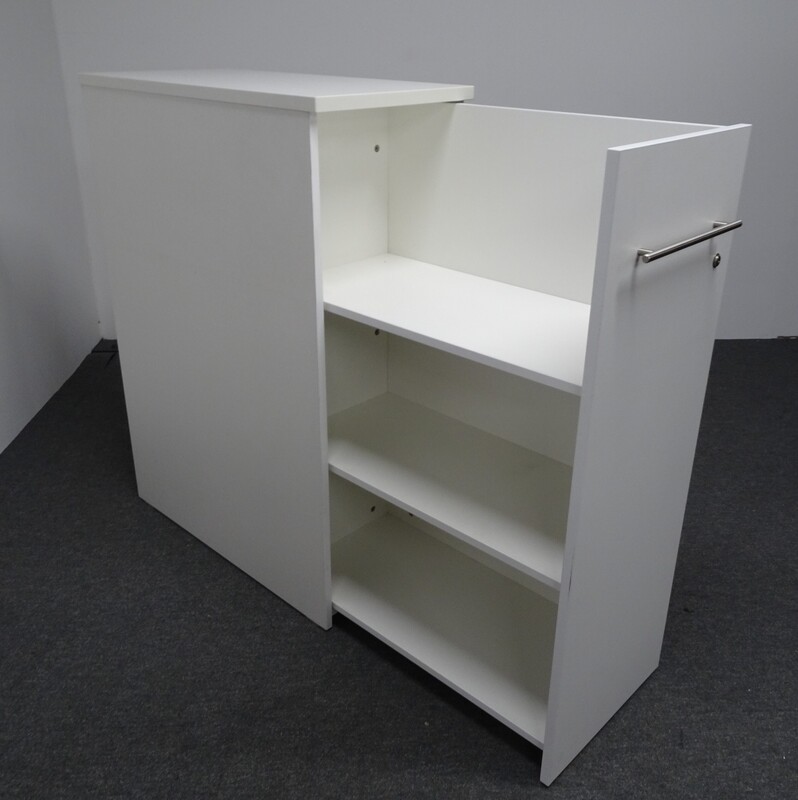 1100h mm White Wooden Pullout Cupboard