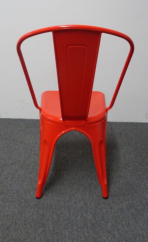 Tolix Style Metal Café Chair in Red