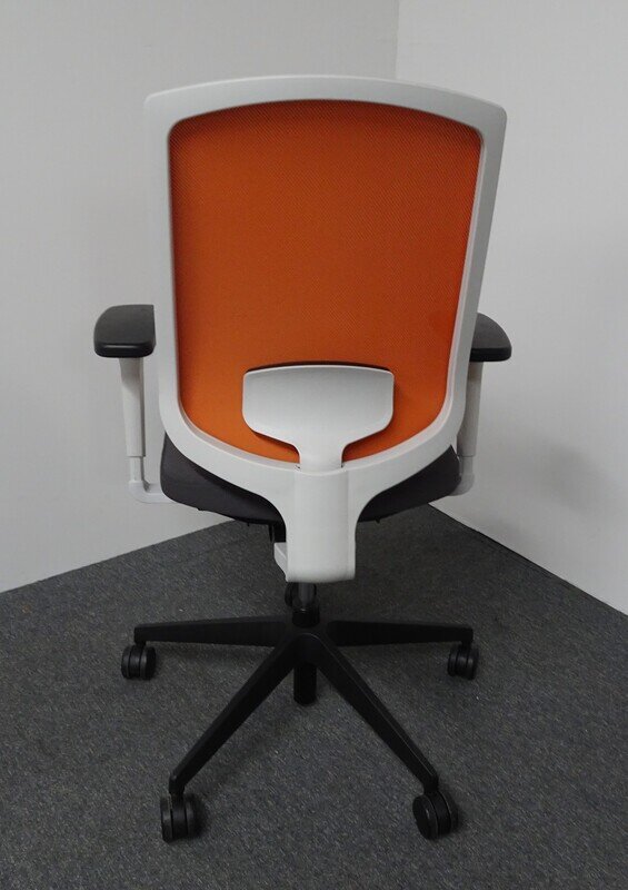 Senator Mesh Back Chair in Burnt Orange & Grey