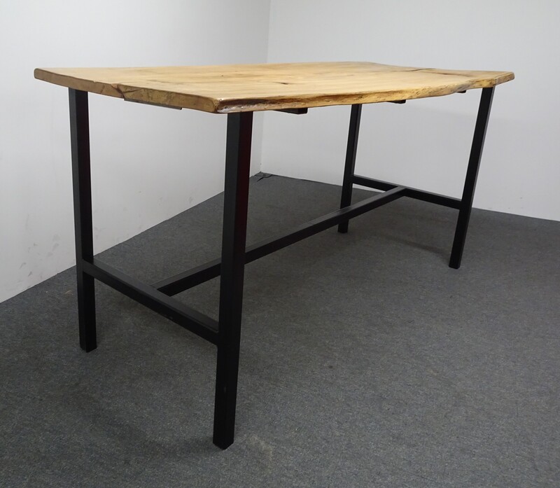 2200w mm Poseur Table with Rustic Oak Top