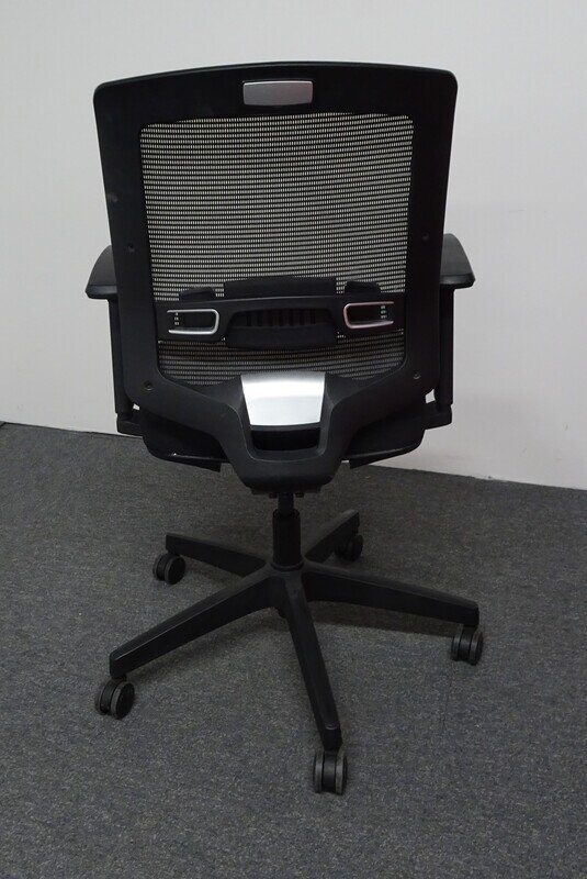 Black Operator Chair with Grey Flecked Mesh Back