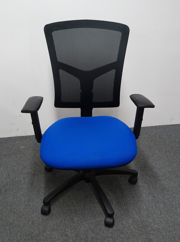 Operator Chair with Royal Blue Seat amp Black Mesh Back