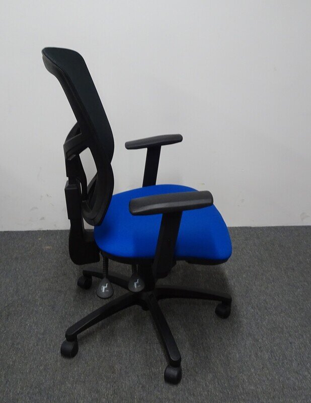 Operator Chair with Royal Blue Seat & Black Mesh Back