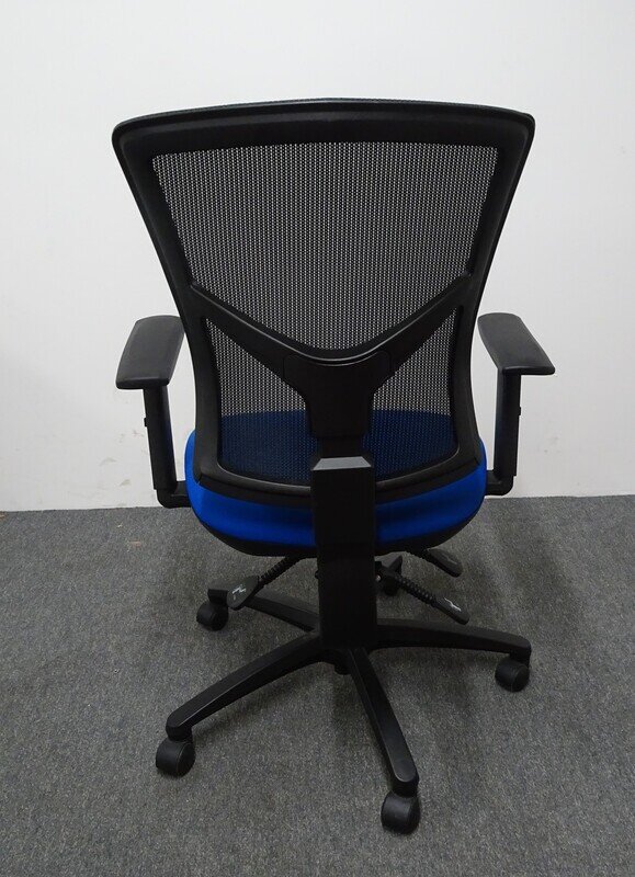 Operator Chair with Royal Blue Seat & Black Mesh Back