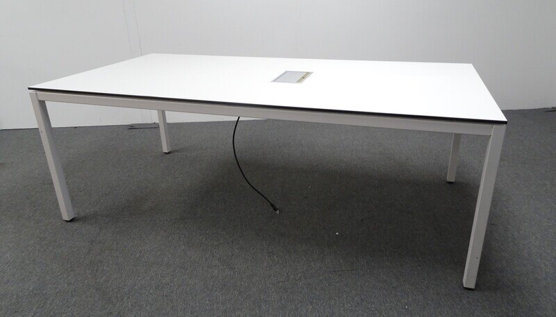 2000w mm Meeting Table with White Top & Black Edging