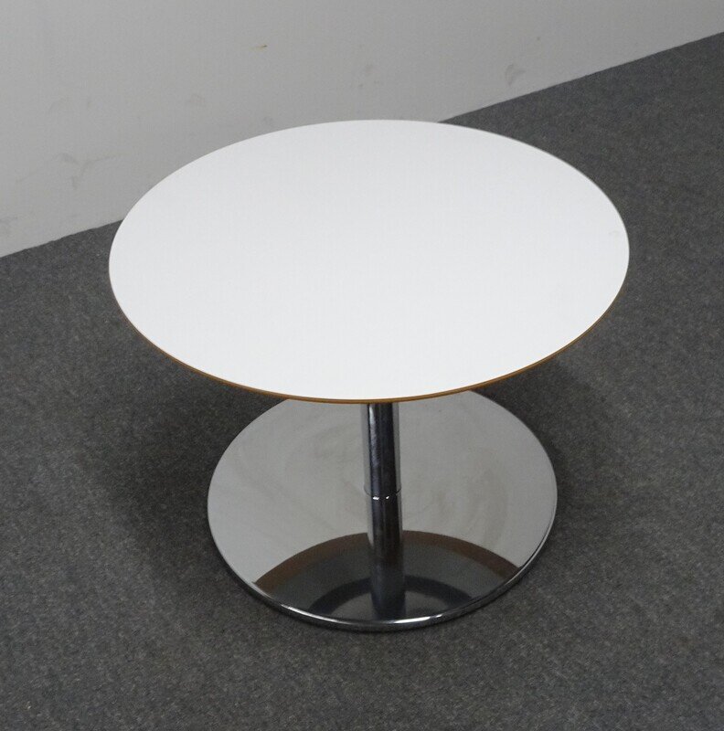 600dia mm Chrome & White Coffee Table