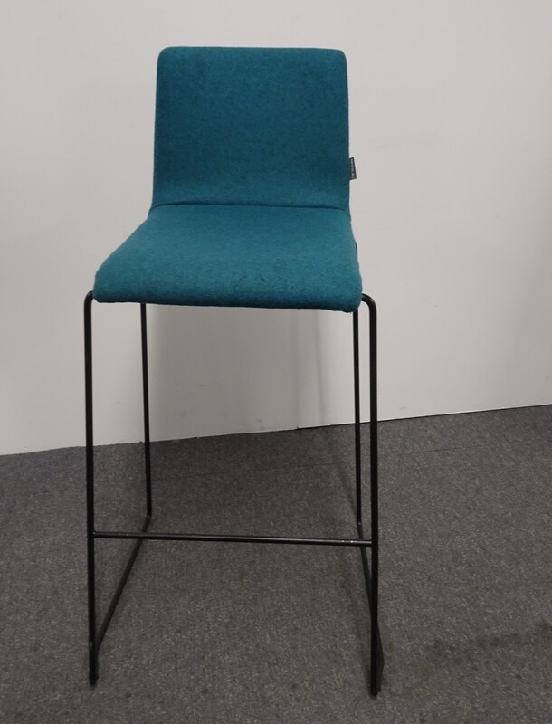 Narbutas Bar Stool in Turquoise Fabric