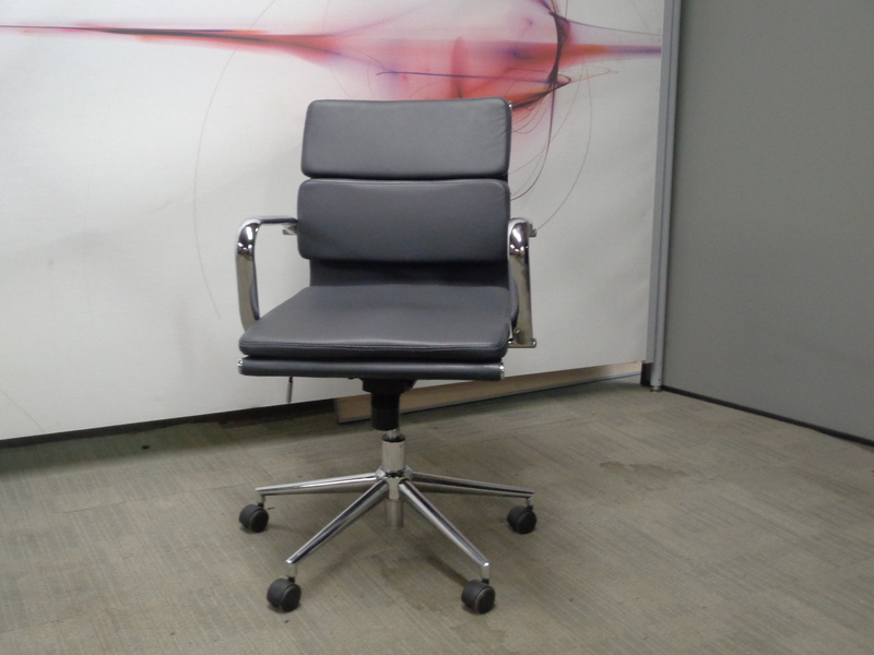 Eames Style Soft Pad Meeting Chair in Grey