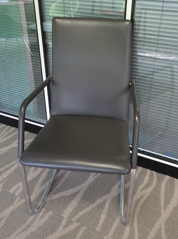 Graphite leather Brunner Finasoft high back cantilever meeting chair