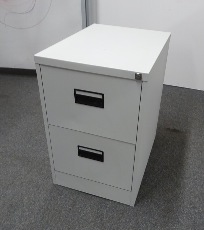 Light Grey 2 Drawer Filing Cabinet