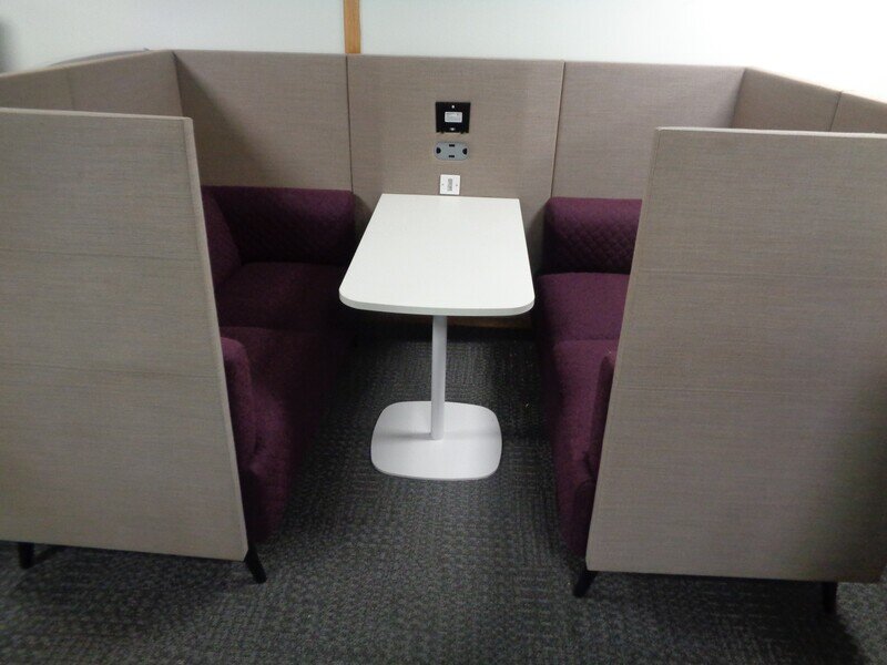 Connection Tryst High Back 4 Seater Booth with Integrated Table