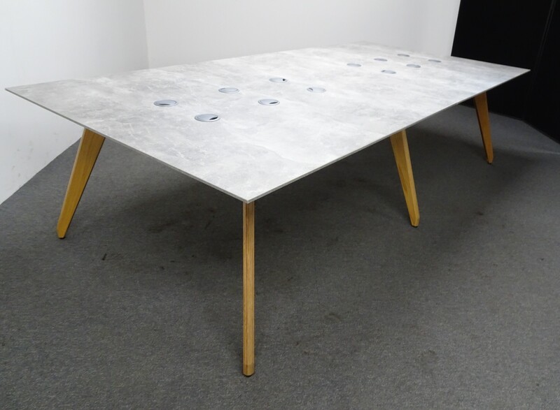 2800w mm Sven Meeting Table in Concrete Effect Grey
