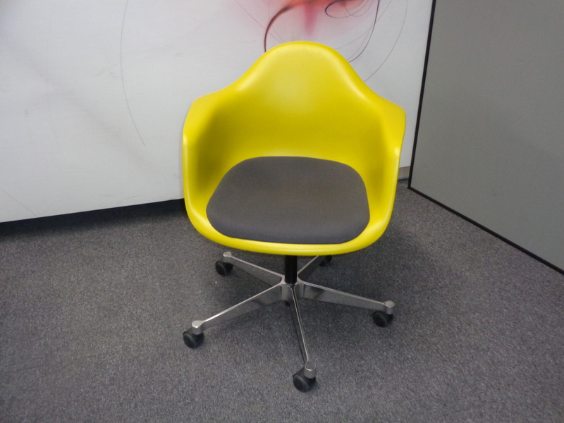 Vitra Eames Plastic Armchair PACC Mustard and Grey