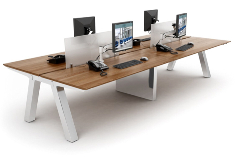 Task Unity walnut 1400  1500mm bench desks
