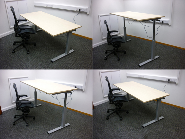 1800x800mm Maple Electrically Height Adjustable Desks Ce