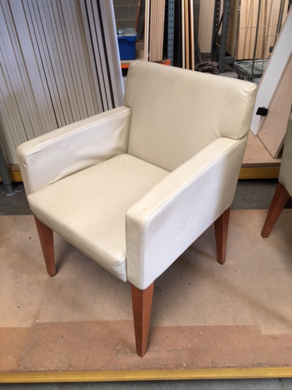 Boss Design beige leather breakout chairs