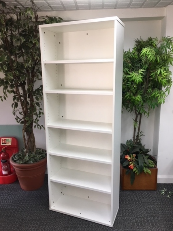 2000mm high white bookcases