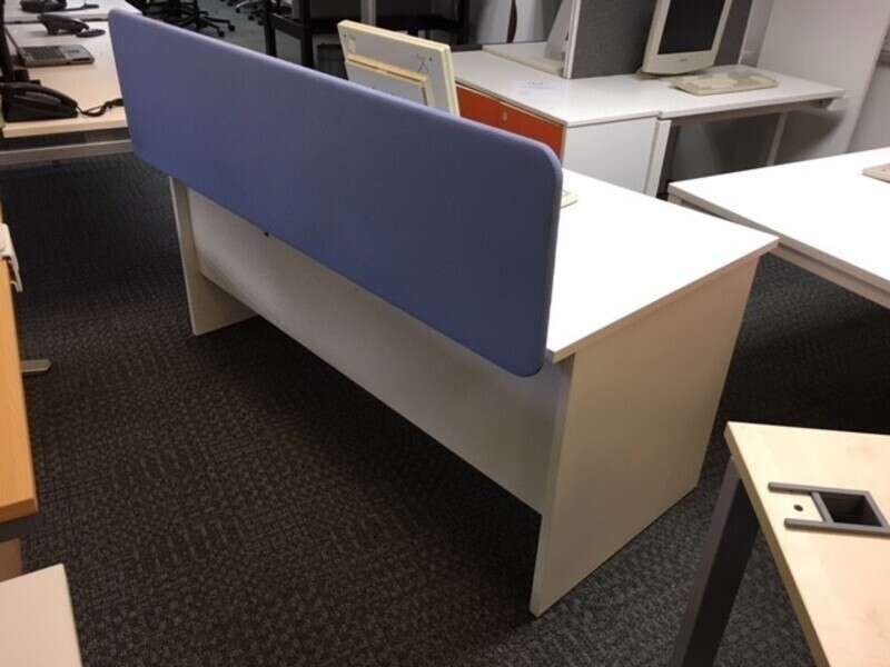 White 1600x800mm panel end desks