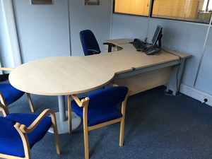 Eurotek executive maple desk and meeting end