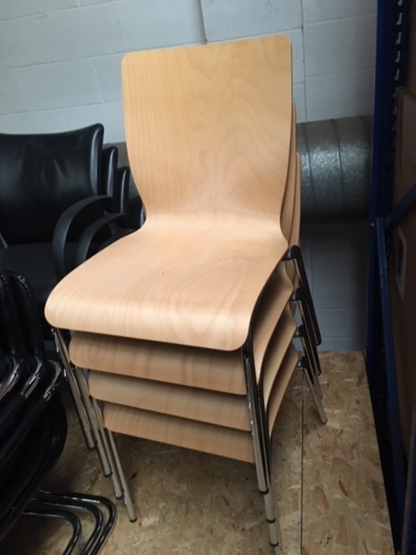 Verco beech plywood stacking chairs