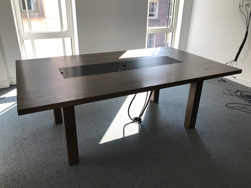 2100x1250mm dark walnut boardroom table